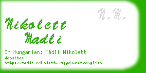 nikolett madli business card